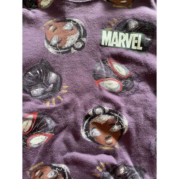 Marvel Women's Cropped Purple Sweatshirt M Long Sleeve Black panther Disney Park - Picture 2 of 4
